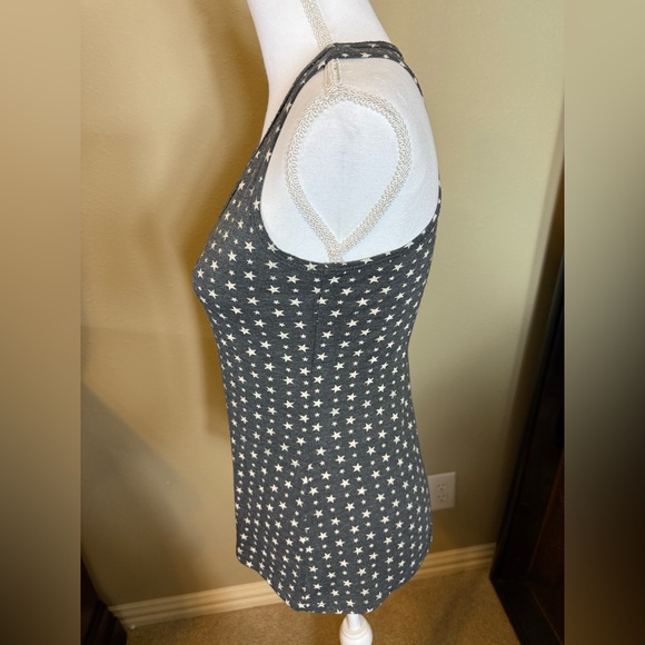 Vintage Judy Knapp Gray Star Patterned Women's Tank Top size small cropped ties - Picture 3 of 6